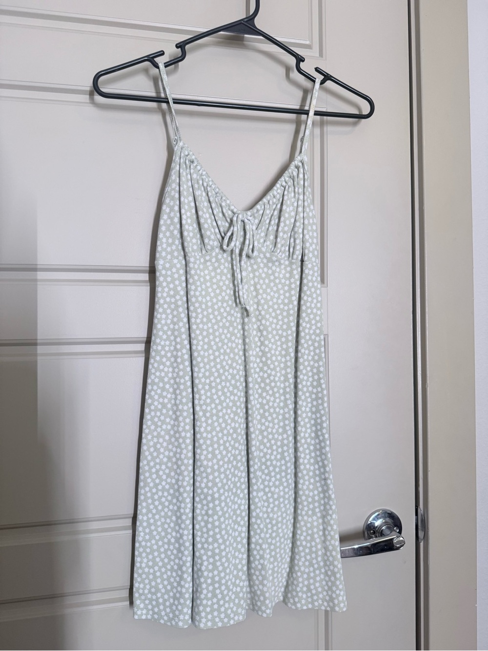 American Eagle Outfitters Sage Floral Spaghetti-Strap Mini Dress